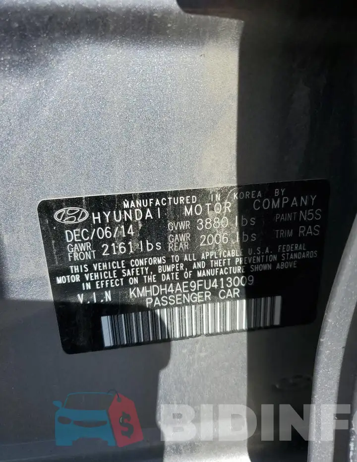 KMHDH4AE9FU413009 Photo# 12