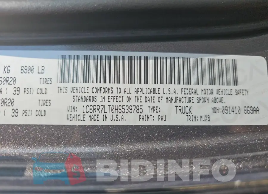 1C6RR7LT0HS539785 Photo# 10