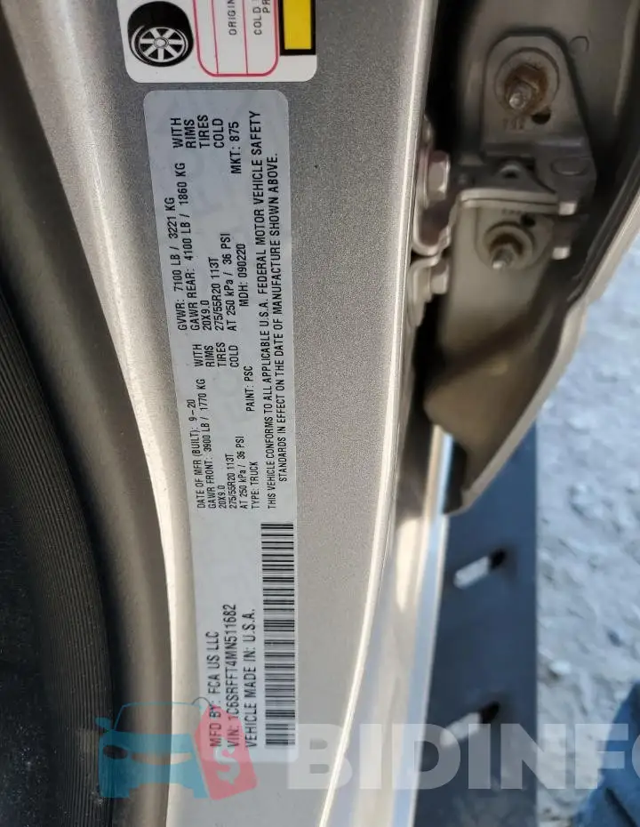 1C6SRFFT4MN511682 Photo# 12