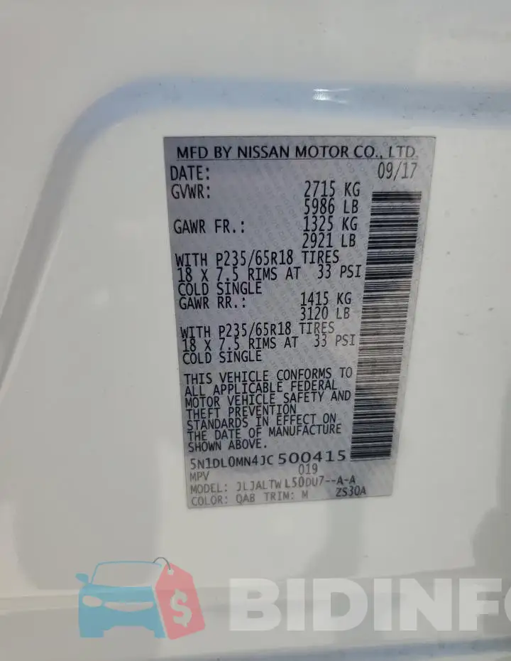 5N1DL0MN4JC500415 Photo# 13
