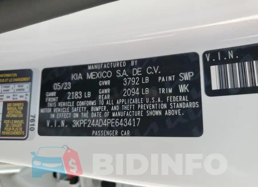 3KPF24AD4PE643417 Photo# 13