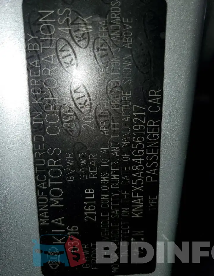 KNAFX5A84G5619217 Photo# 12