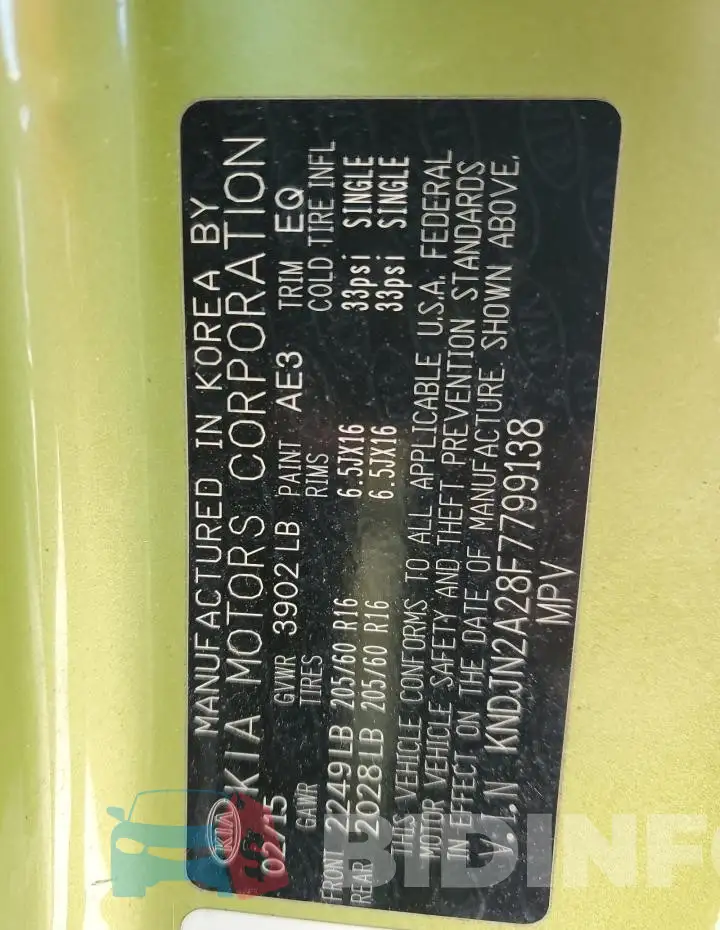 KNDJN2A28F7799138 Photo# 14