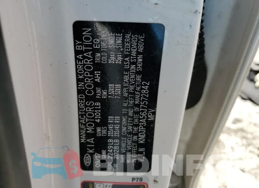 KNDJP3A56J7572842 Photo# 14