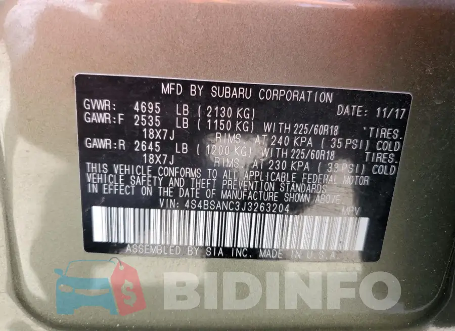 4S4BSANC3J3263204 Photo# 13
