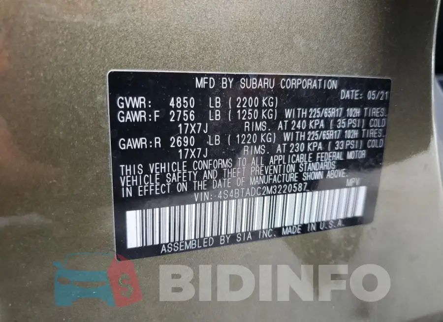4S4BTADC2M3220587 Photo# 14