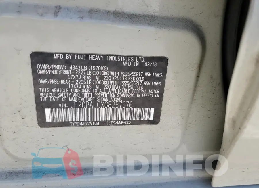 JF2GPALCXG8257976 Photo# 12