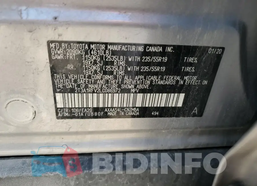 2T3A1RFV2LC086972 Photo# 13