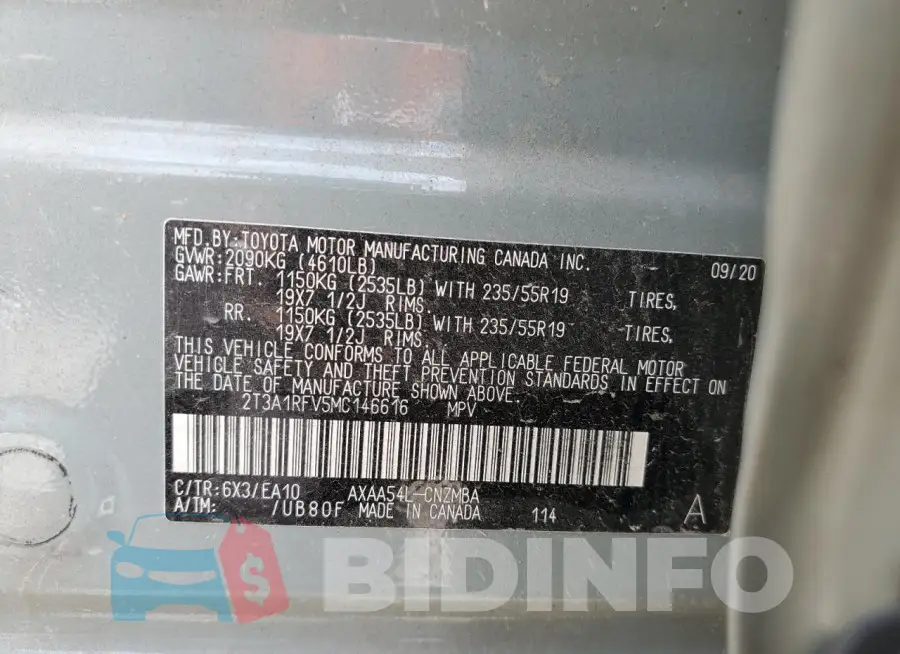 2T3A1RFV5MC146616 Photo# 14