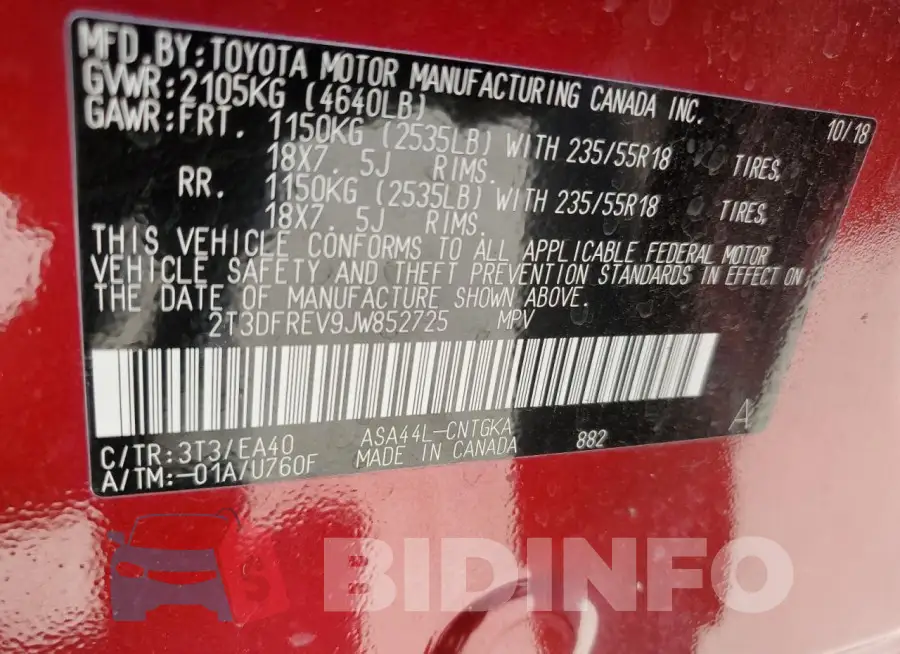 2T3DFREV9JW852725 Photo# 12