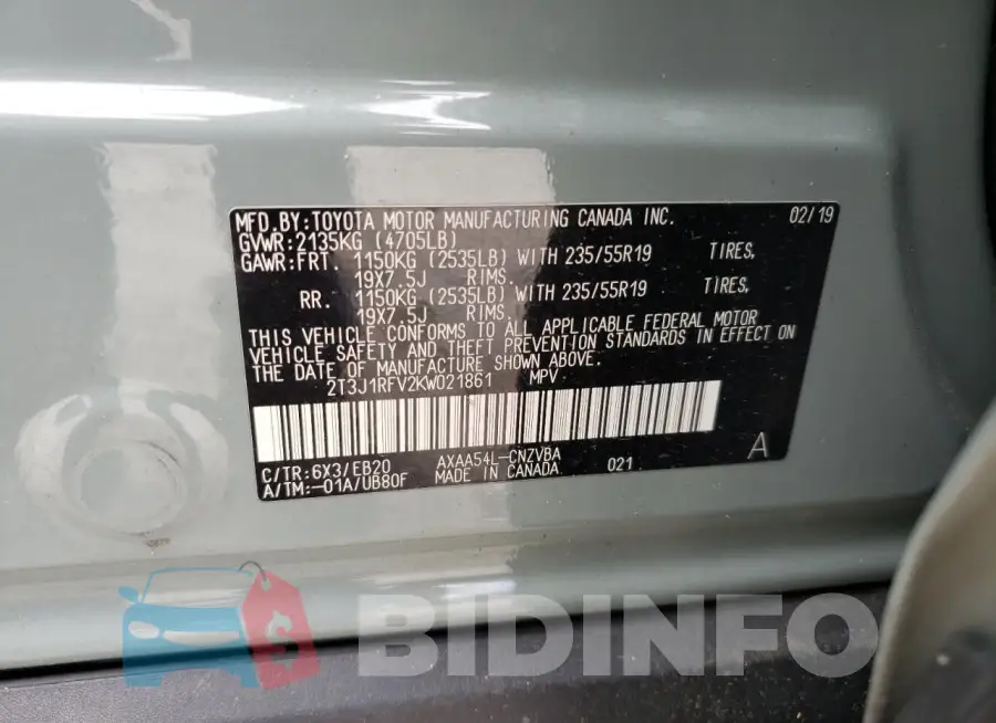 2T3J1RFV2KW021861 Photo# 13