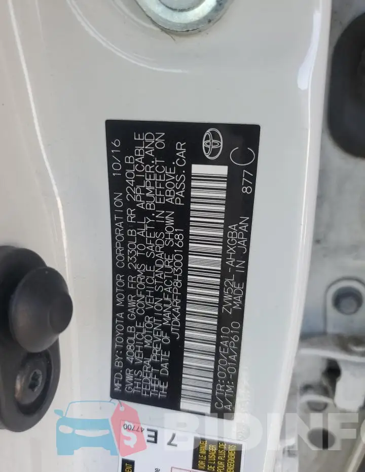 JTDKARFP8H3001681 Photo# 13