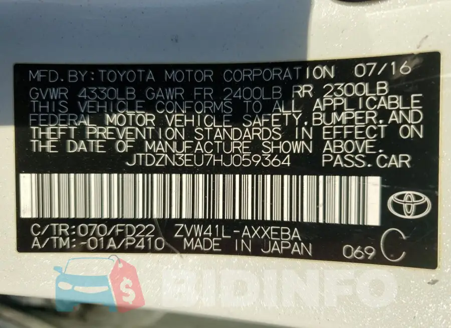 JTDZN3EU7HJ059364 Photo# 12