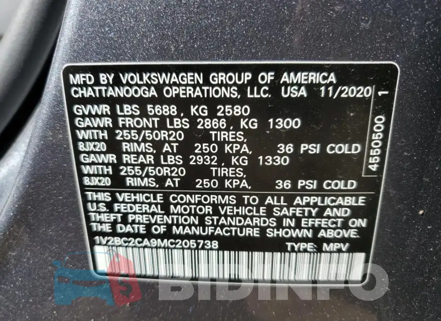 1V2BC2CA9MC205738 Photo# 14