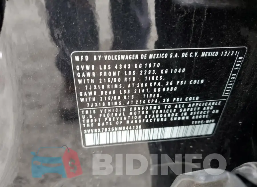 3VVRX7B25NM044138 Photo# 13