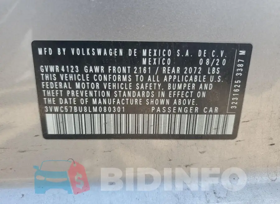 3VWC57BU8LM080301 Photo# 12