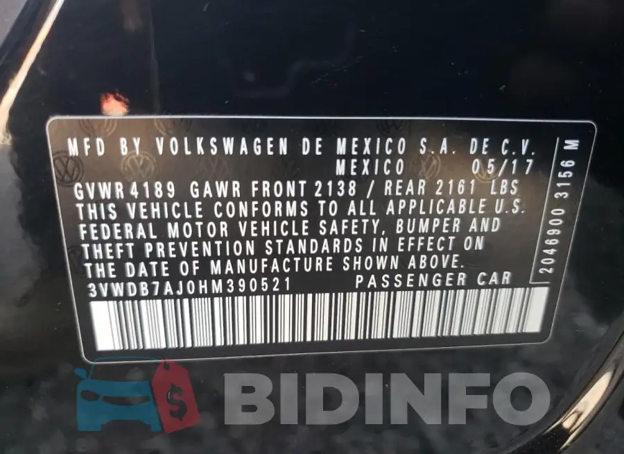 3VWDB7AJ0HM390521 Photo# 12