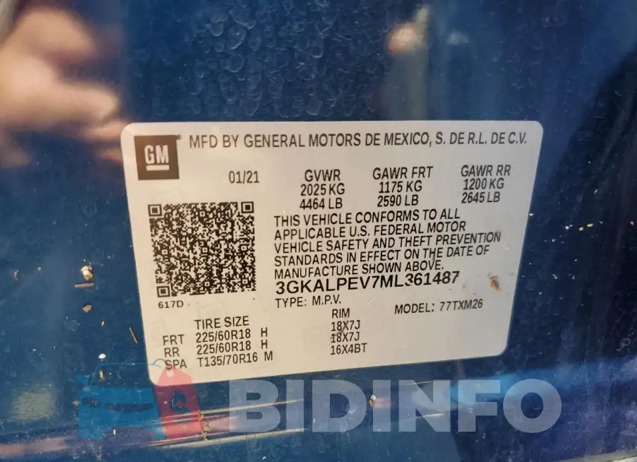 3GKALPEV7ML361487 Photo# 13