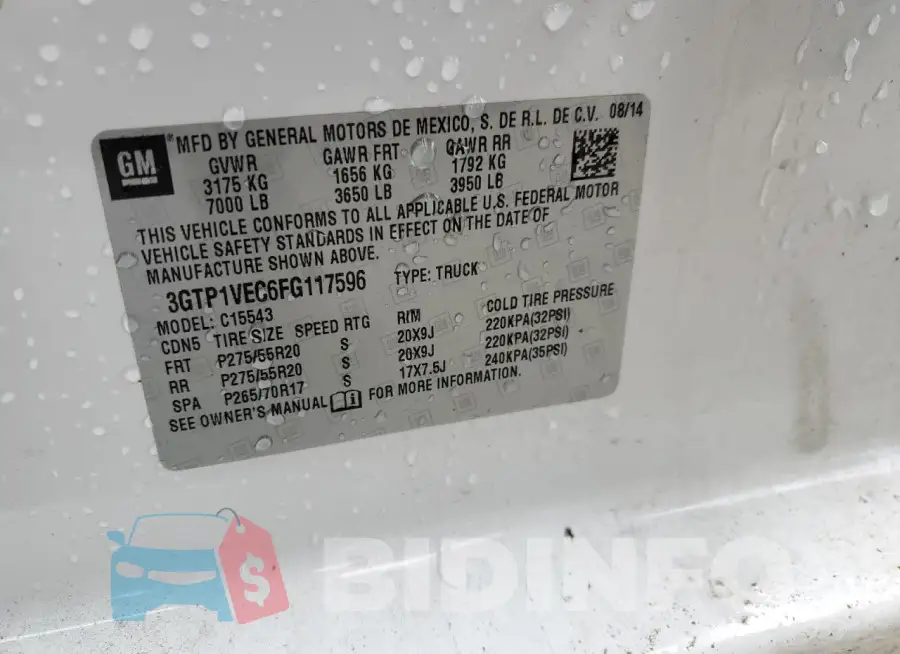 3GTP1VEC6FG117596 Photo# 12