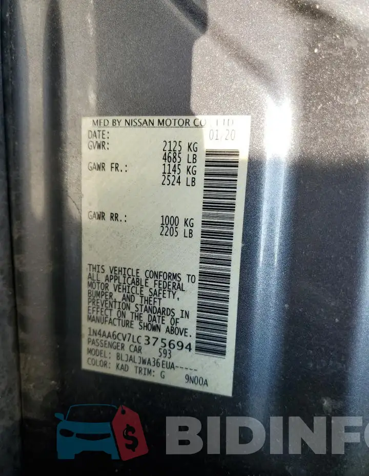 1N4AA6CV7LC375694 Photo# 12