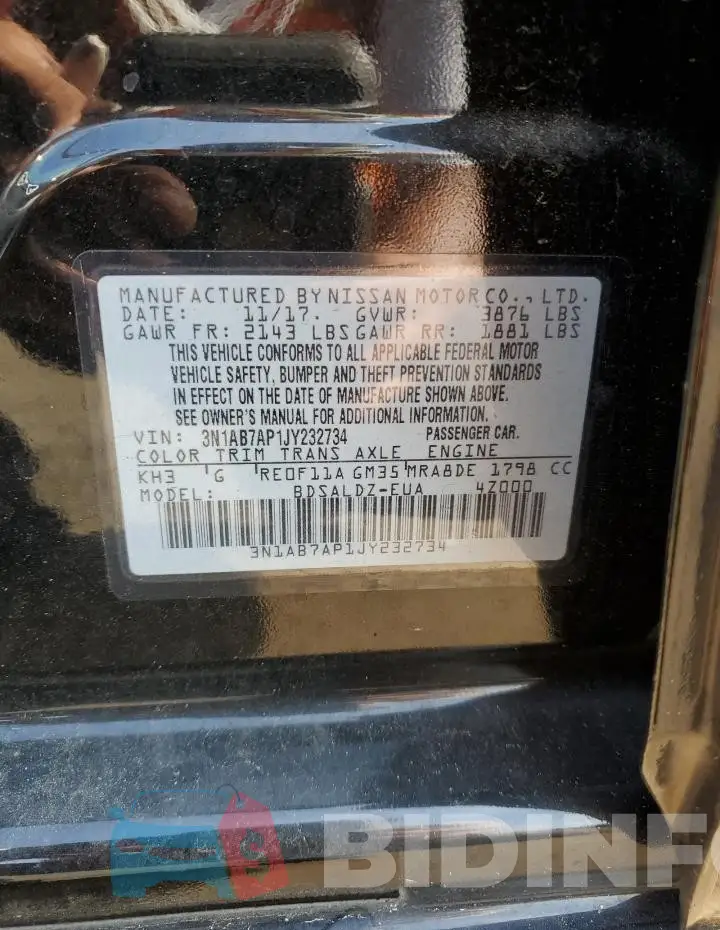 3N1AB7AP1JY232734 Photo# 12