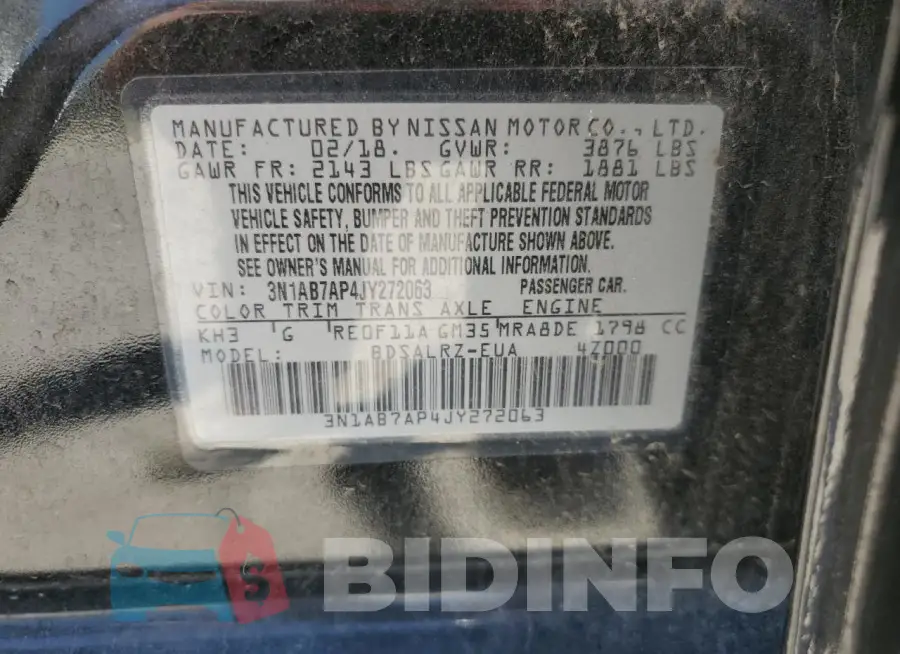 3N1AB7AP4JY272063 Photo# 13