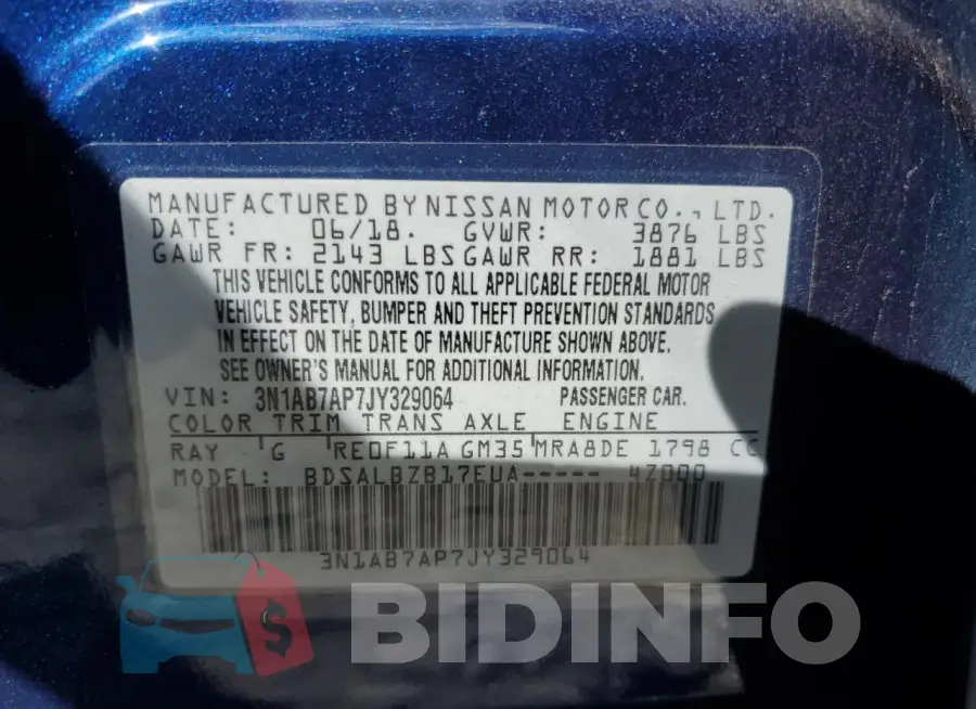 3N1AB7AP7JY329064 Photo# 12