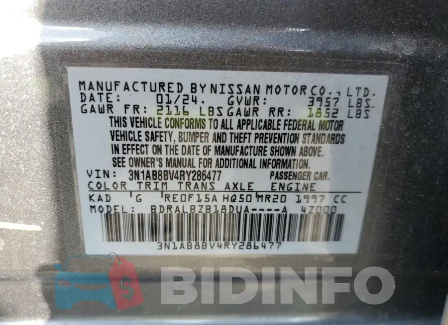 3N1AB8BV4RY286477 Photo# 13