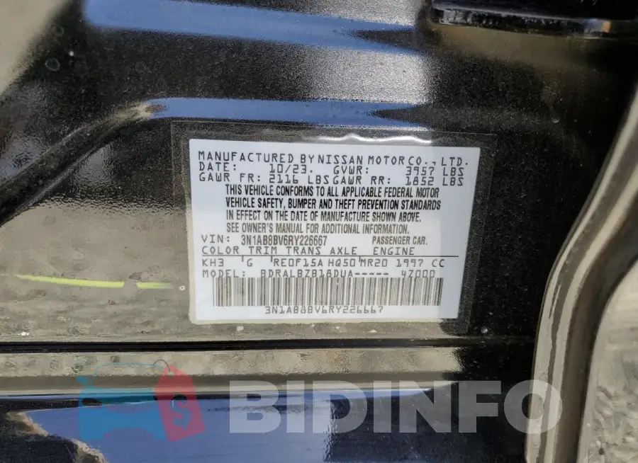 3N1AB8BV6RY226667 Photo# 12