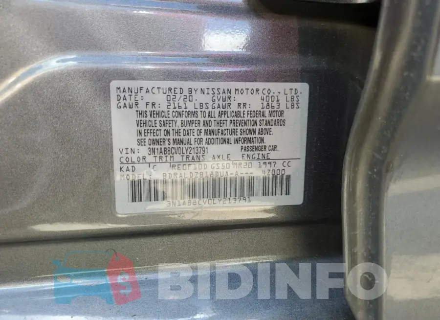 3N1AB8CV0LY213791 Photo# 12