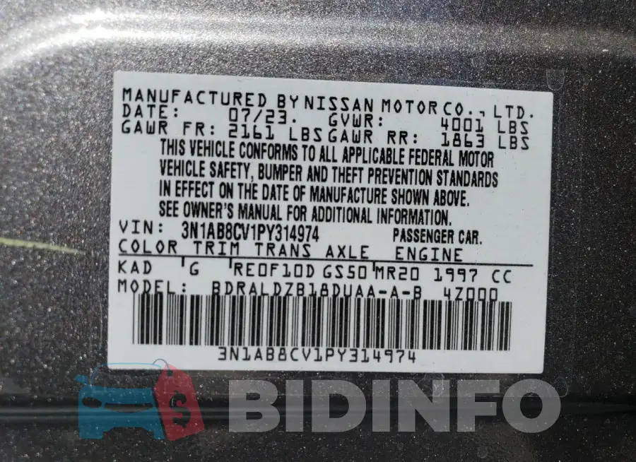 3N1AB8CV1PY314974 Photo# 13