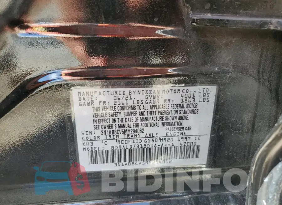 3N1AB8CV5MY294062 Photo# 12