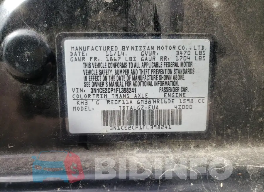 3N1CE2CP1FL398241 Photo# 12
