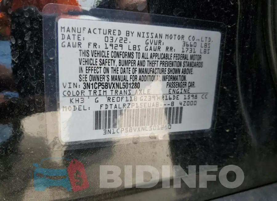 3N1CP5BVXNL501280 Photo# 13