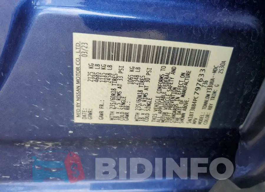 5N1BT3BB4PC797633 Photo# 12
