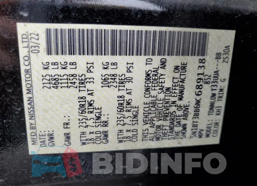 5N1BT3BB6NC689138 Photo# 13