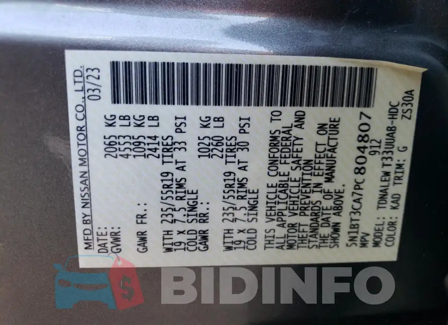 5N1BT3CA7PC804807 Photo# 12