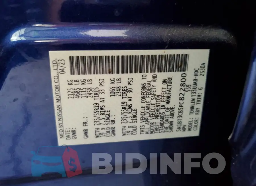 5N1BT3CB5PC822800 Photo# 14