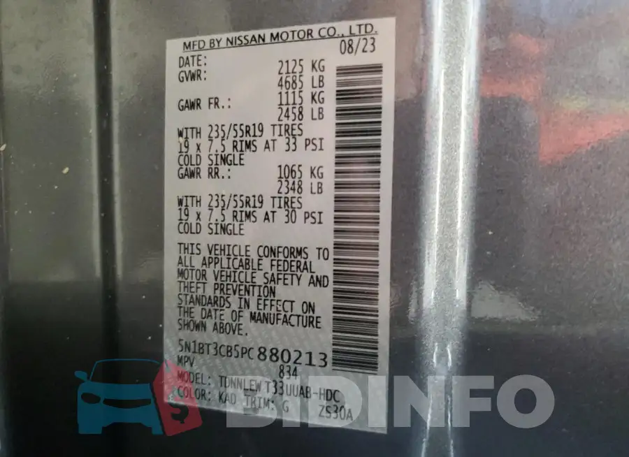 5N1BT3CB5PC880213 Photo# 13