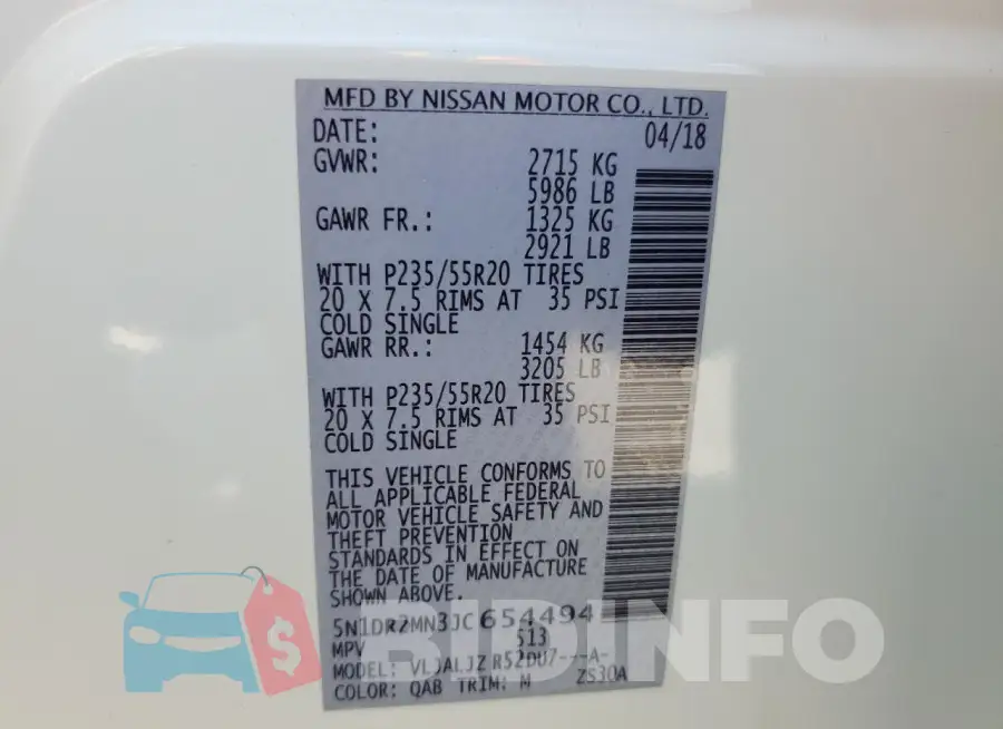 5N1DR2MN3JC654494 Photo# 13