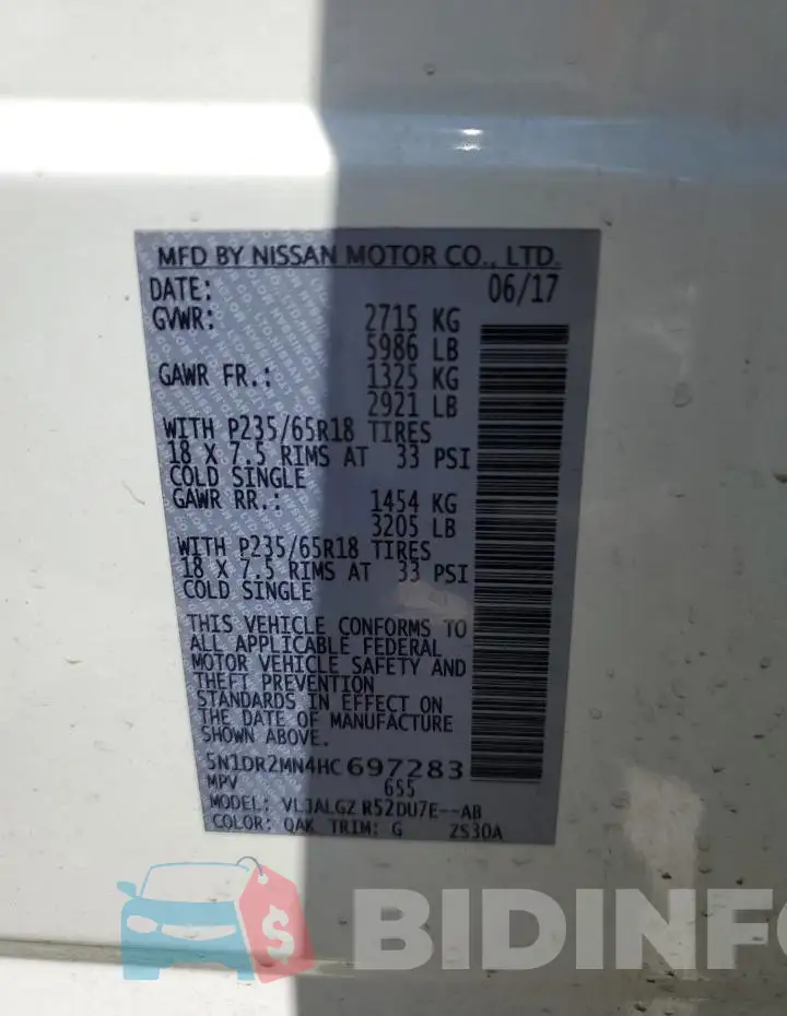 5N1DR2MN4HC697283 Photo# 13