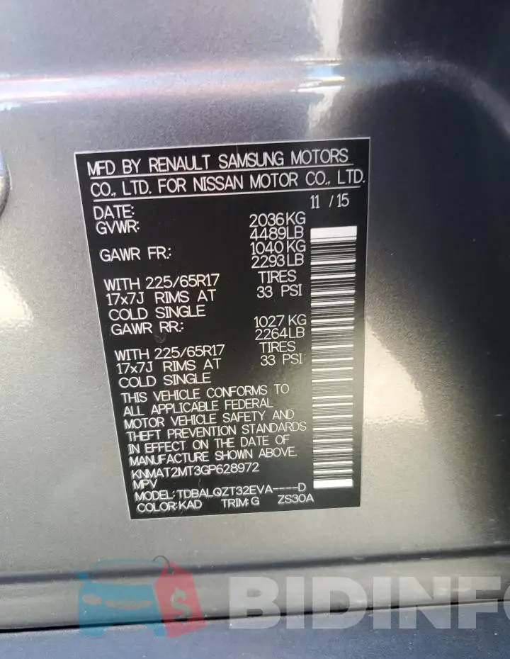 KNMAT2MT3GP628972 Photo# 14