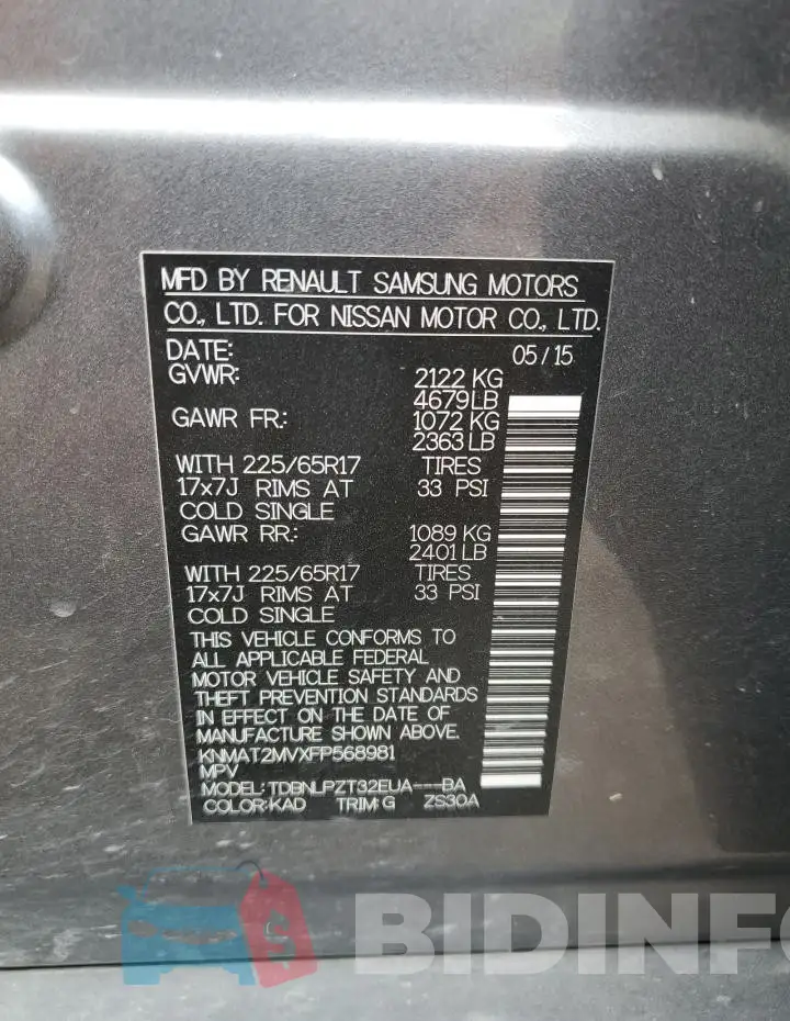 KNMAT2MVXFP568981 Photo# 12