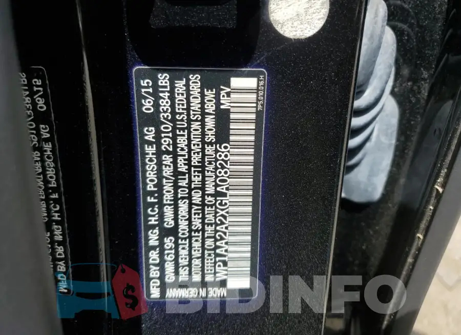 WP1AA2A2XGLA08286 Photo# 13