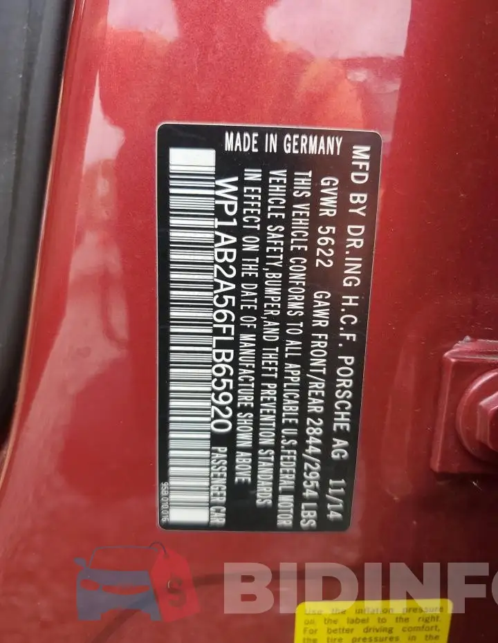 WP1AB2A56FLB65920 Photo# 13
