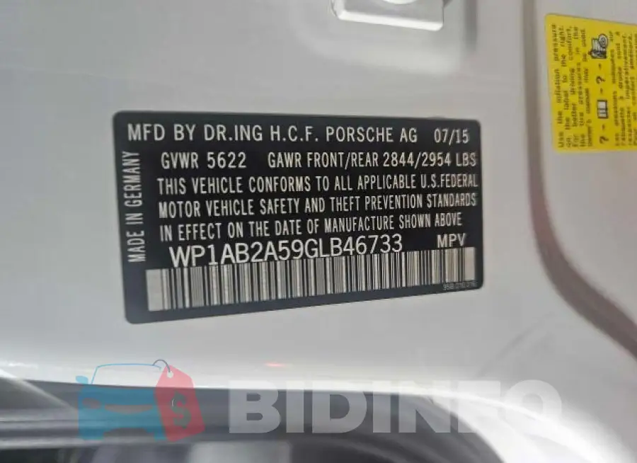 WP1AB2A59GLB46733 Photo# 10