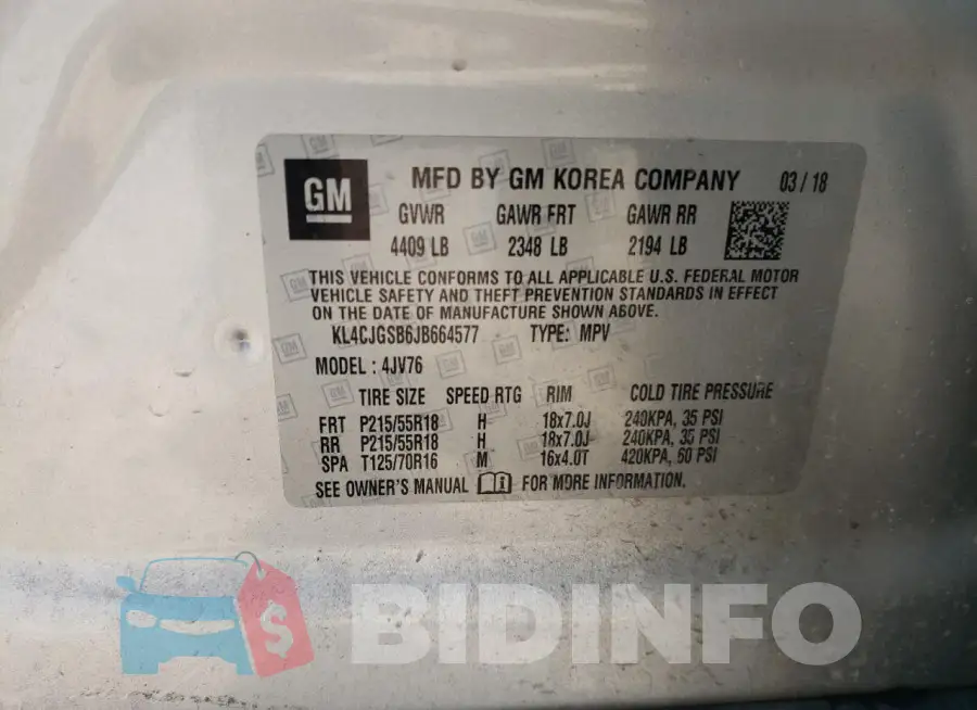 KL4CJGSB6JB664577 Photo# 12
