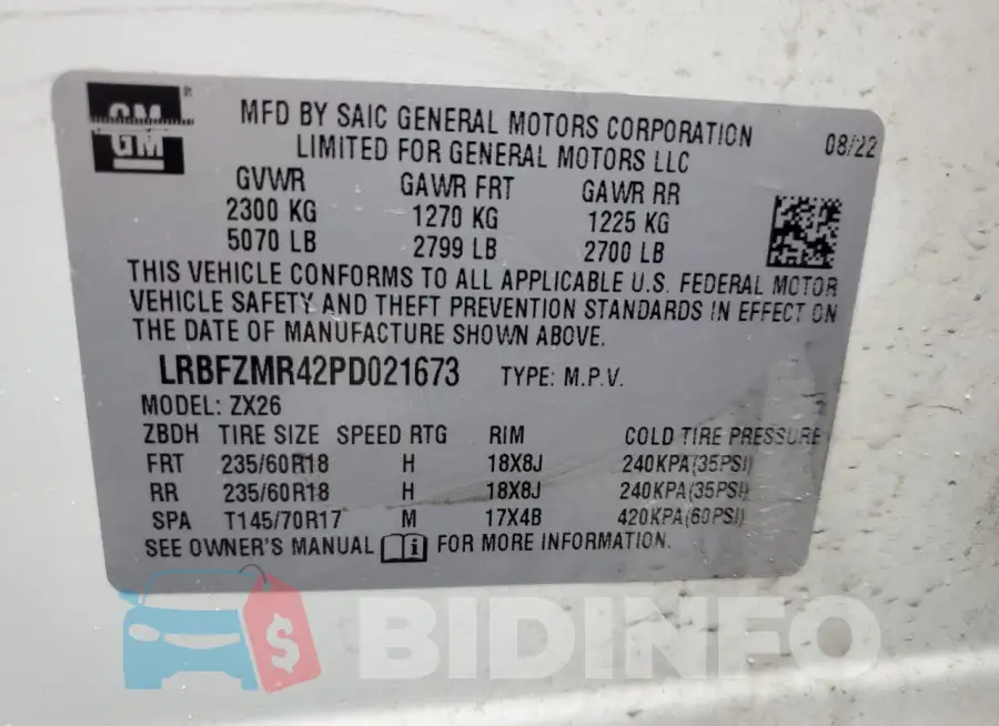 LRBFZMR42PD021673 Photo# 14