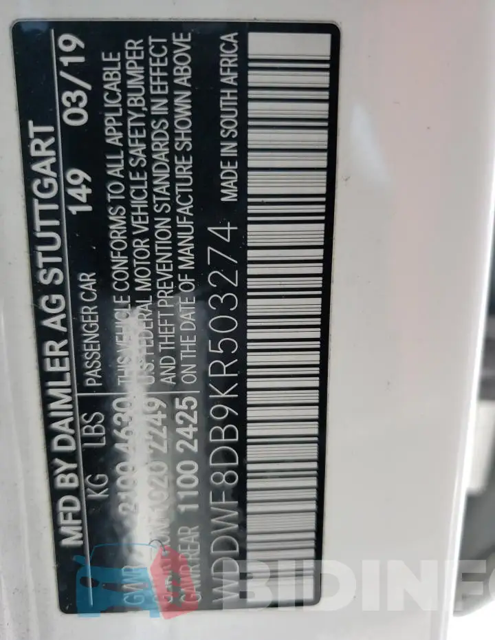 WDDWF8DB9KR503274 Photo# 12