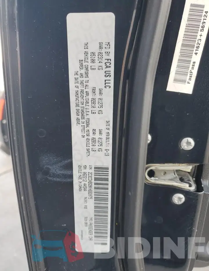 2C3CDXBG9KH682075 Photo# 12